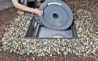 The larger Run-off Limiter set RDS 48 is suitable for a flat roof drain with a fixing flange. Run-off Limiter set RDS 48